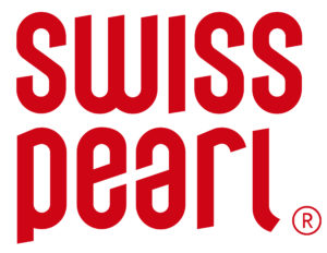 Kuvassa Sveitsiläisen Swisspearl-brändin logo